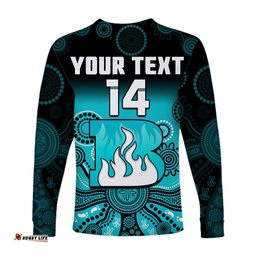 Custom Text And Number Brisbane Heat Long Sleeve T-shirt Gradient Aboriginal Dot Painting