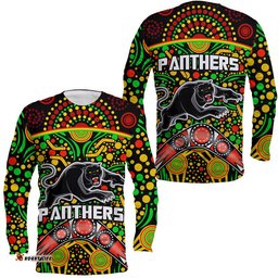 Panthers Rugby Long Sleeve T-shirt Boomerang Indigenous Dots