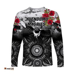 Yuendumu Magpies Football Club ANZAC Long Sleeve T-shirt Indigenous