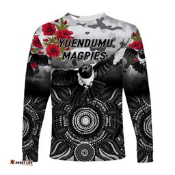 Yuendumu Magpies Football Club ANZAC Long Sleeve T-shirt Indigenous