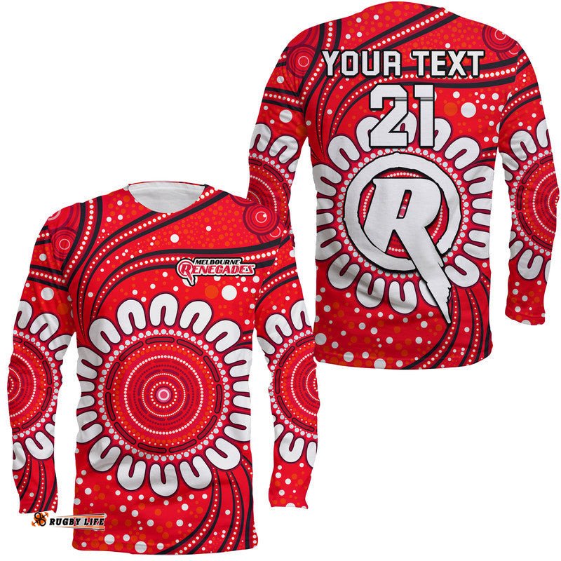 Custom Personalised Melbourne Renegades Cricket Long Sleeve T-shirt Aboriginal