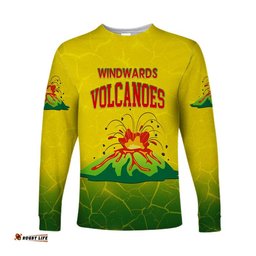 Custom Personalised Windwards Cricket Volcanoes Long Sleeve T-shirt Simple Style
