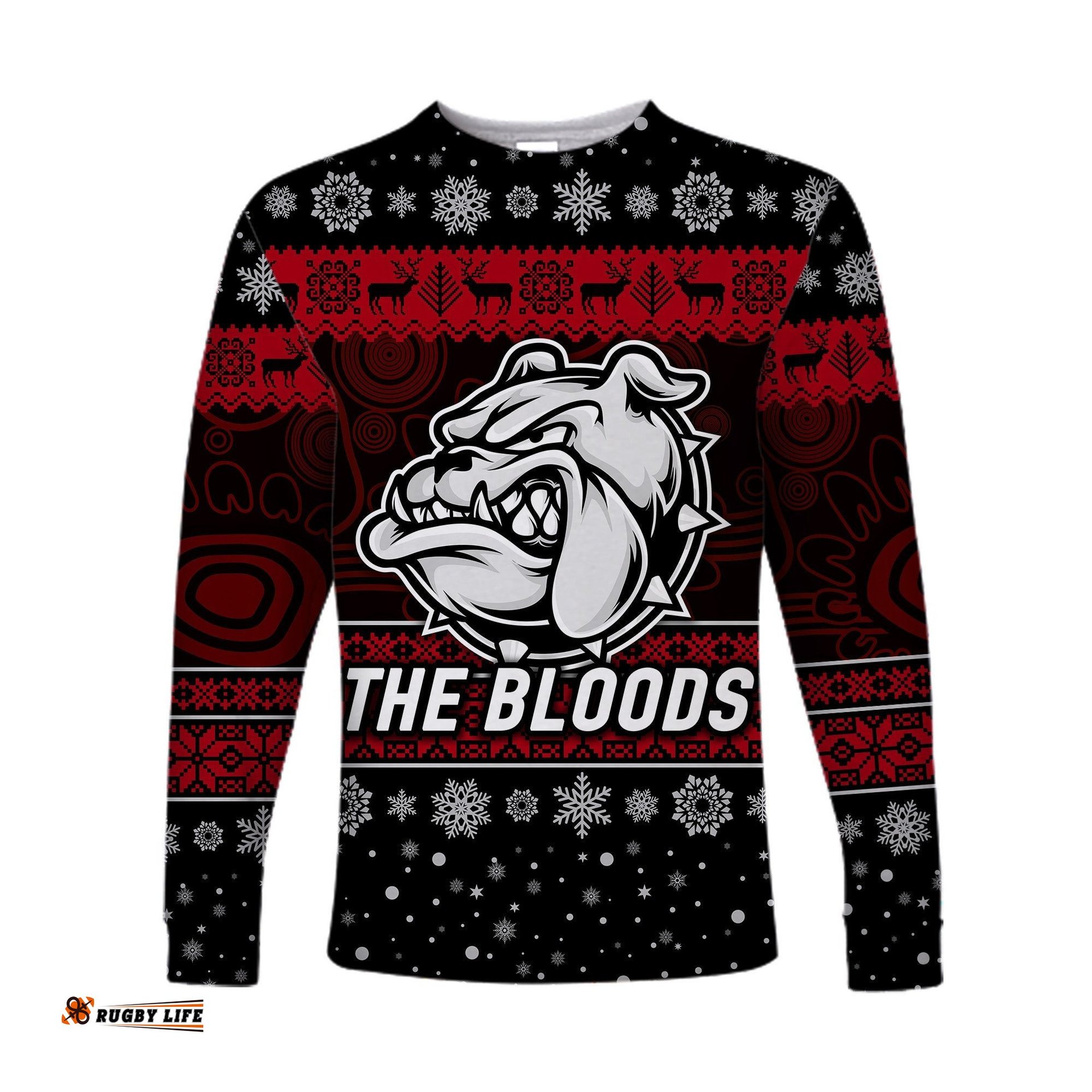 Custom Personalised West Football Club Alice Springs Long Sleeve T-shirt Christmas The Bloods Simple Style Black