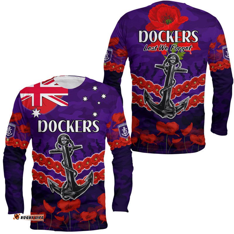 Dockers Football ANZAC Long Sleeve T-shirt Lest We Forget