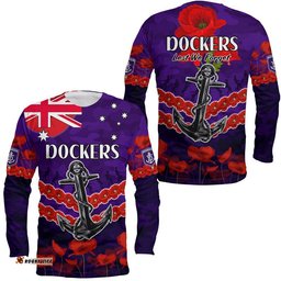 Dockers Football ANZAC Long Sleeve T-shirt Lest We Forget