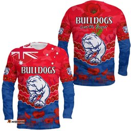 Western Bulldogs Football ANZAC Long Sleeve T-shirt Lest We Forget