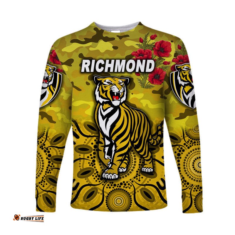 Richmond Tigers ANZAC Long Sleeve T-shirt Indigenous Yellow
