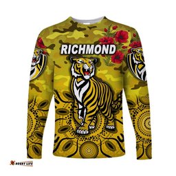 Richmond Tigers ANZAC Long Sleeve T-shirt Indigenous Yellow