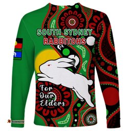 Rabbitohs Rugby NAIDOC Long Sleeve T-shirt For Our Elders Aboriginal