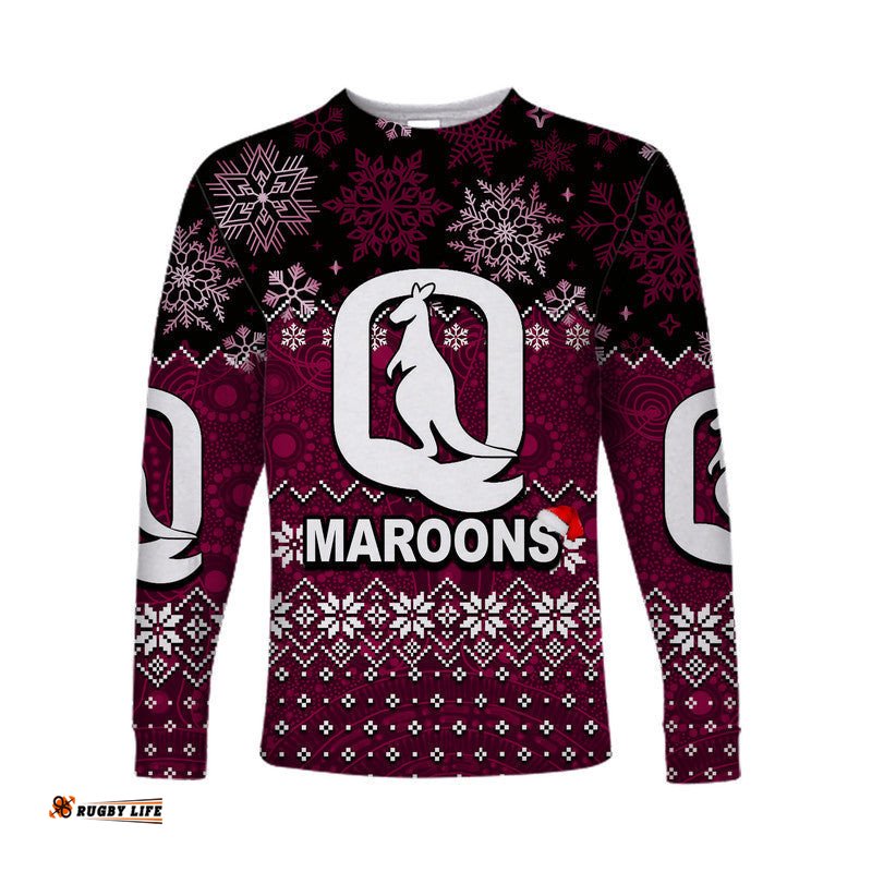 QLD Maroons Chritmas Long Sleeve T-shirts Rugby