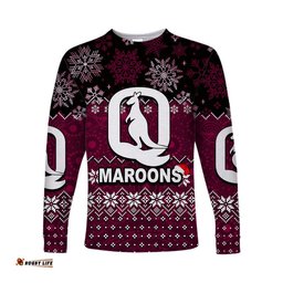 QLD Maroons Chritmas Long Sleeve T-shirts Rugby