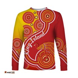 King Island Long Sleeve T-shirt Emu Aboriginal Tasmania Australia