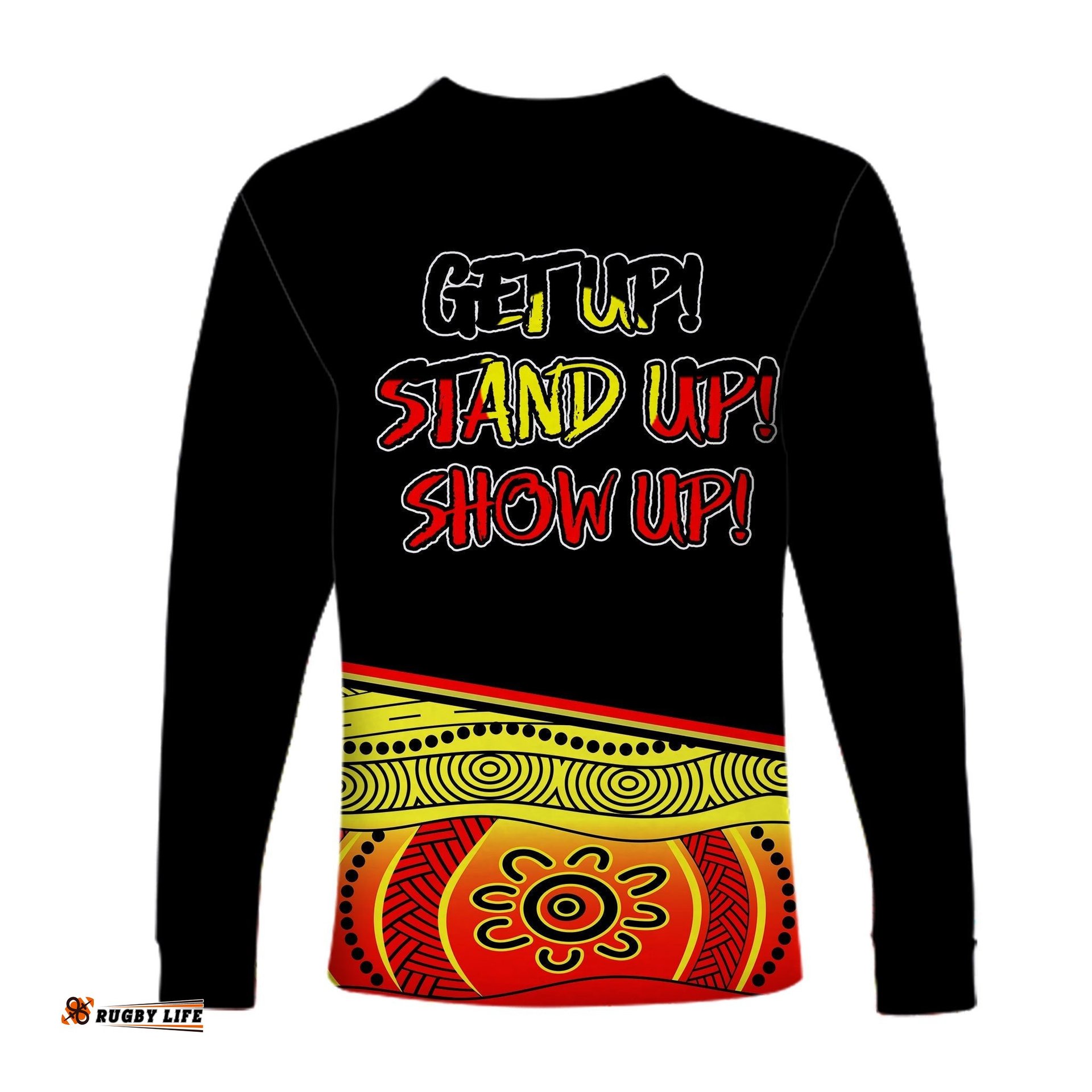 Naidoc Week Long Sleeve T-shirts Aboriginal Flag