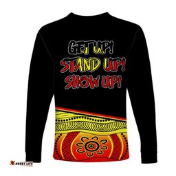 Naidoc Week Long Sleeve T-shirts Aboriginal Flag