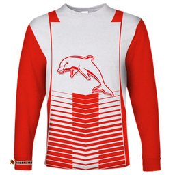 Custom Text And Number Dolphins Rugby Long Sleeve T-shirt Sporty Simple Style 2023
