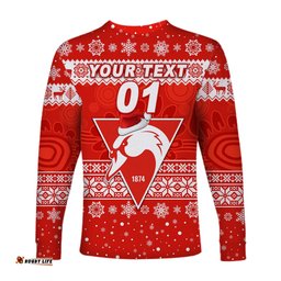 Custom Personalised Sydney Swans Long Sleeve T-shirts Christmas Simple Style