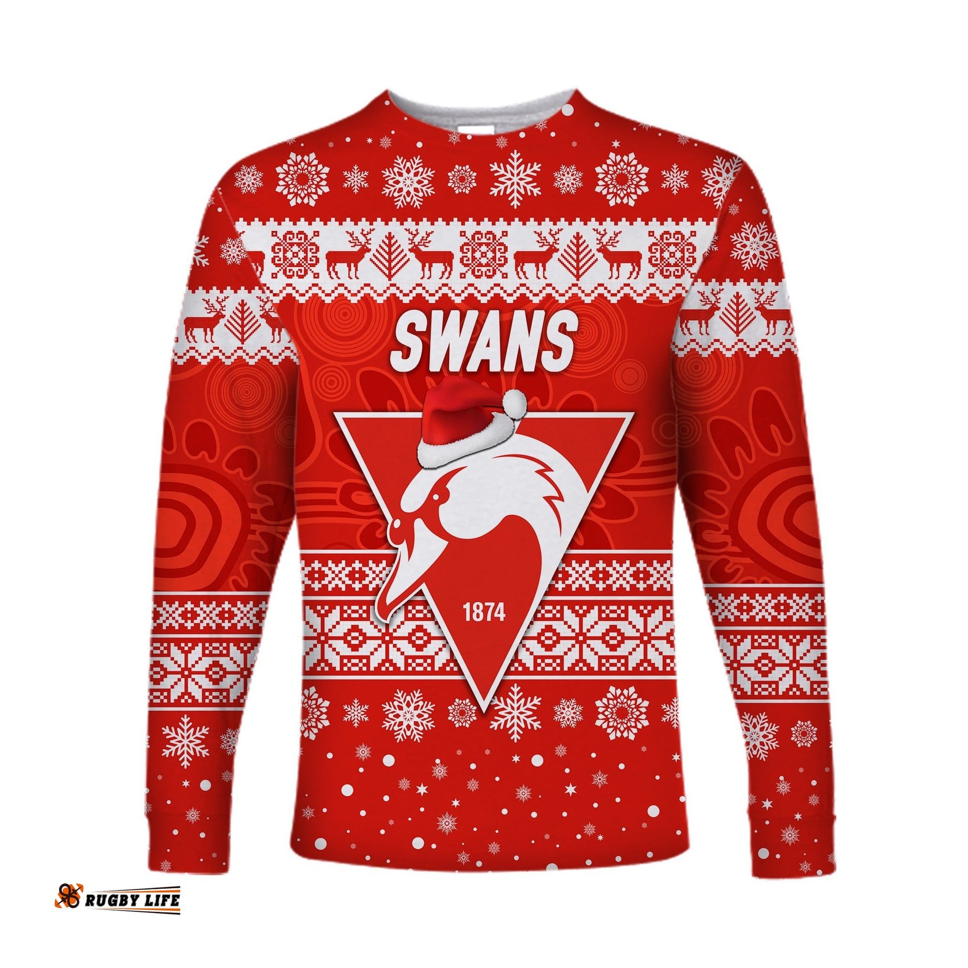 Custom Personalised Sydney Swans Long Sleeve T-shirts Christmas Simple Style