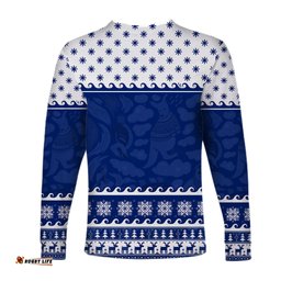 Surfing Santa Claus Long Sleeve T-shirt Christmas Australia Blue Style