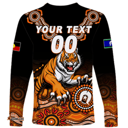Custom Personalised Tigers Rugby NAIDOC Aboriginal Long Sleeve T-shirt
