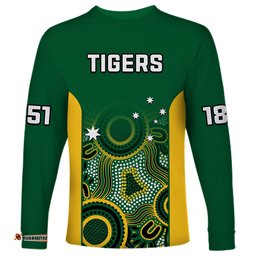Tasmania Cricket Long Sleeve T-shirt Tigers Sheffield Shield Indigenous