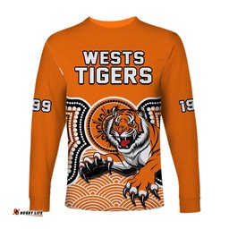 Wests Tigers Long Sleeve T-shirt Indigenous Artsy