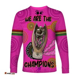 Panthers Long Sleeve T-shirt Aboriginal Premiers We Are The Champions With Trophy