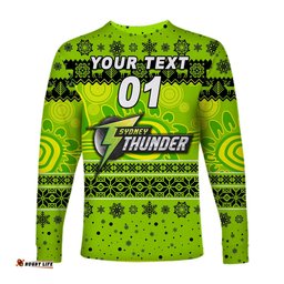 Custom Personalised Sydney Thunder Long Sleeve T-shirt Christmas Simple Style