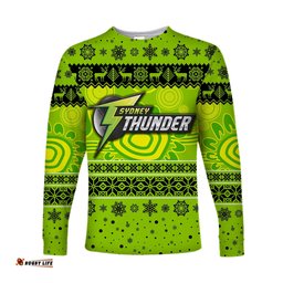 Custom Personalised Sydney Thunder Long Sleeve T-shirt Christmas Simple Style