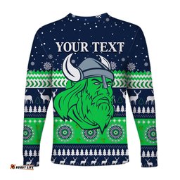Custom Personalised Raiders Long Sleeve T-shirt Canberra Merry Christmas The Milk