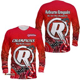 Melbourne Renegades Champions Long Sleeve T-shirt Lizard Indigenous Aboriginal