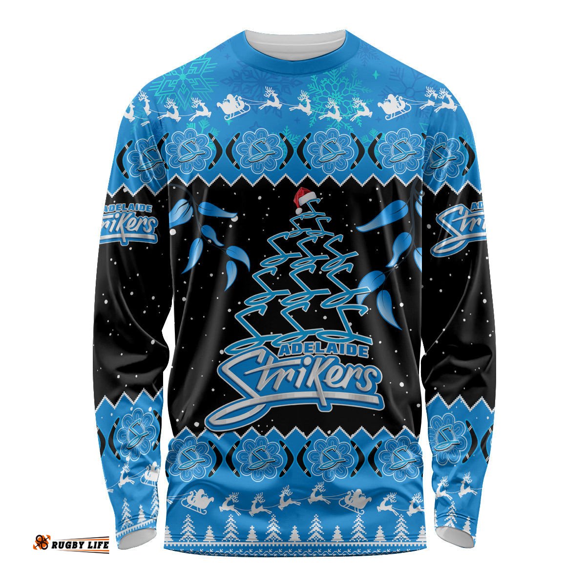 Adelaide Strikers Cricket Christmas Long Sleeve T-shirt Merry Xmas Indigenous Art