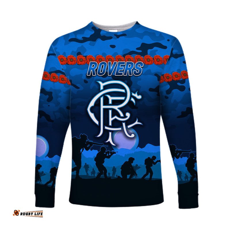 Custom Personalised Rovers Football Club ANZAC Long Sleeve T-shirt Simple Style