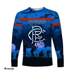 Custom Personalised Rovers Football Club ANZAC Long Sleeve T-shirt Simple Style
