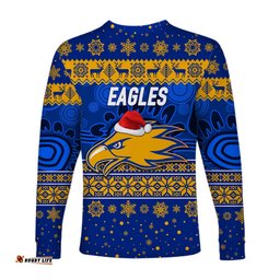 West Coast Eagles Long Sleeve T-shirts Christmas Simple Style Blue