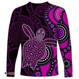 Aboriginal Turtle Long Sleeve T-shirt Pink Style