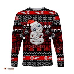 New Zealand Hei Tiki Christmas Long Sleeve T-shirt Maori Meri Kirihimete