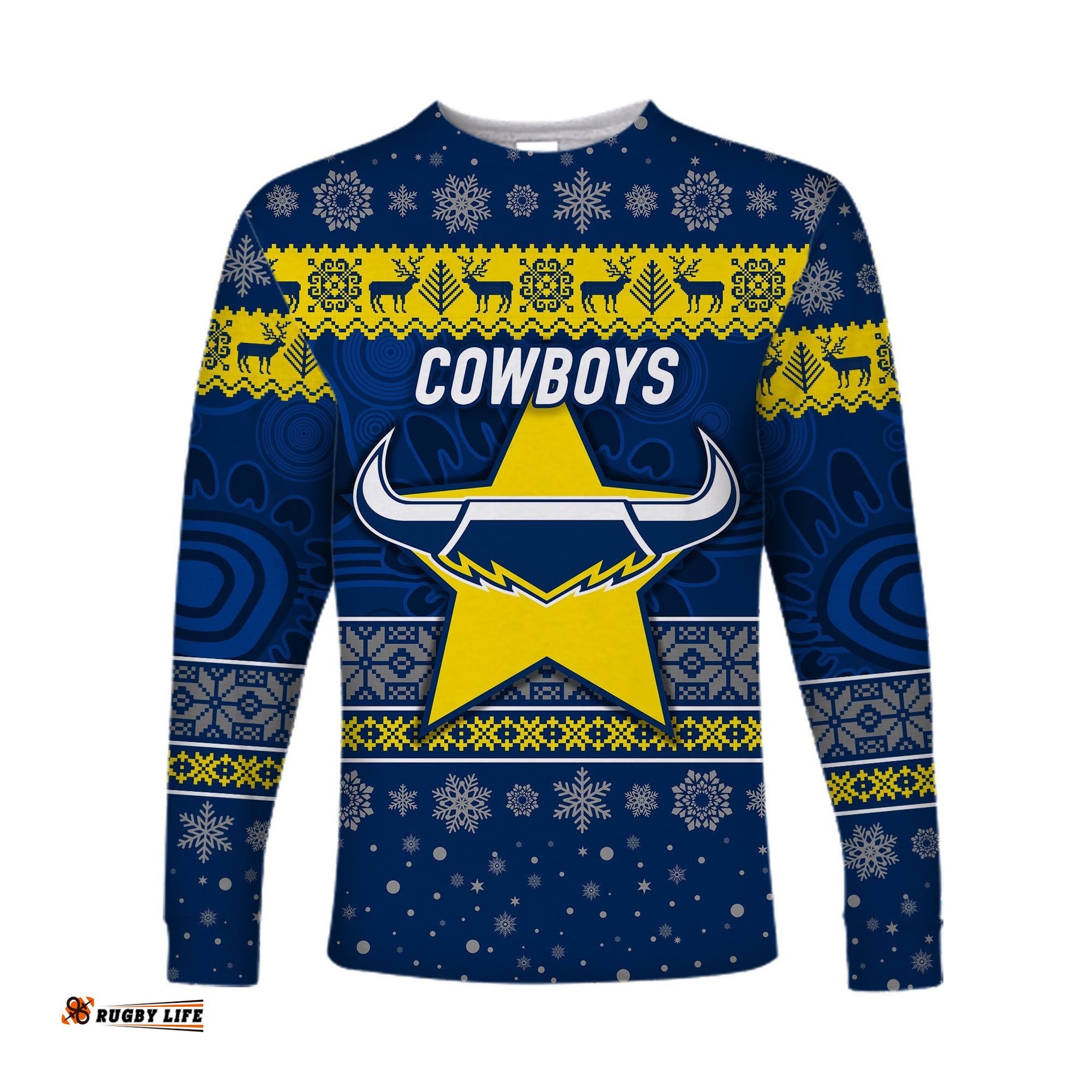 North Queensland Cowboys Long Sleeve T-shirts Christmas Simple Style