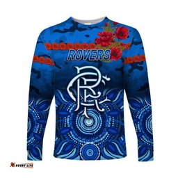 Custom Personalised Rovers Football Club ANZAC Long Sleeve T-shirt Indigenous