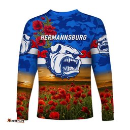 Hermannsburg Western Aranda Bulldogs Football Club ANZAC Long Sleeve T-shirt Poppy