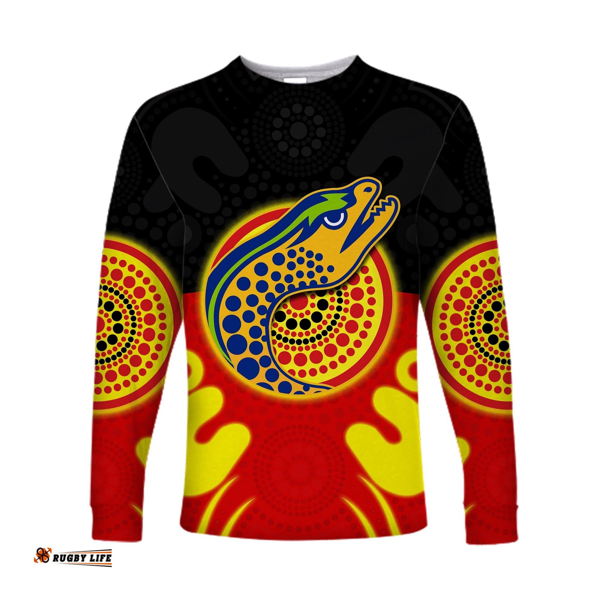 Eels Indigenous Long Sleeve T-shirt Style Aboriginal Flag