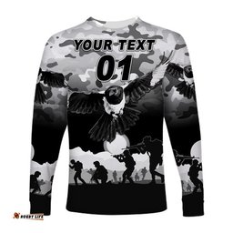 Custom Personalised Yuendumu Magpies Football Club ANZAC Long Sleeve T-shirt Simple Style
