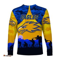 West Coast Eagles ANZAC Long Sleeve T-shirt Simple Style Gold
