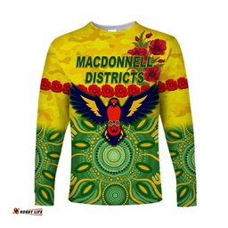 MacDonnell Districts ANZAC Long Sleeve T-shirt Indigenous