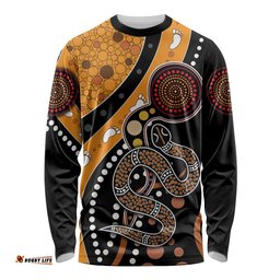 Aboriginal Snake Pattern Dot Art Long Sleeve T-shirt