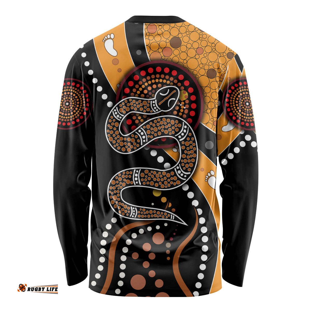 Aboriginal Snake Pattern Dot Art Long Sleeve T-shirt