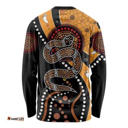 Aboriginal Snake Pattern Dot Art Long Sleeve T-shirt
