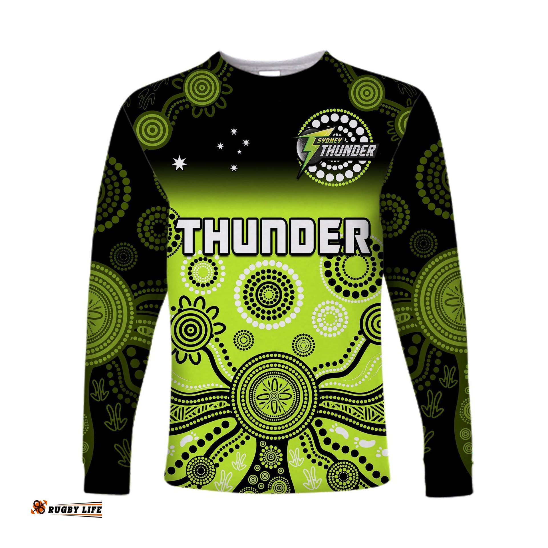 Thunder Long Sleeve T-shirt Sydney Gradient Aboriginal Art