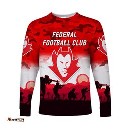 Custom Personalised Federal Football Club ANZAC Long Sleeve T-shirt Simple Style