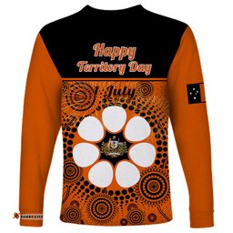 1 July Australia Territory Day Long Sleeve T-shirt Aboriginal Pattern