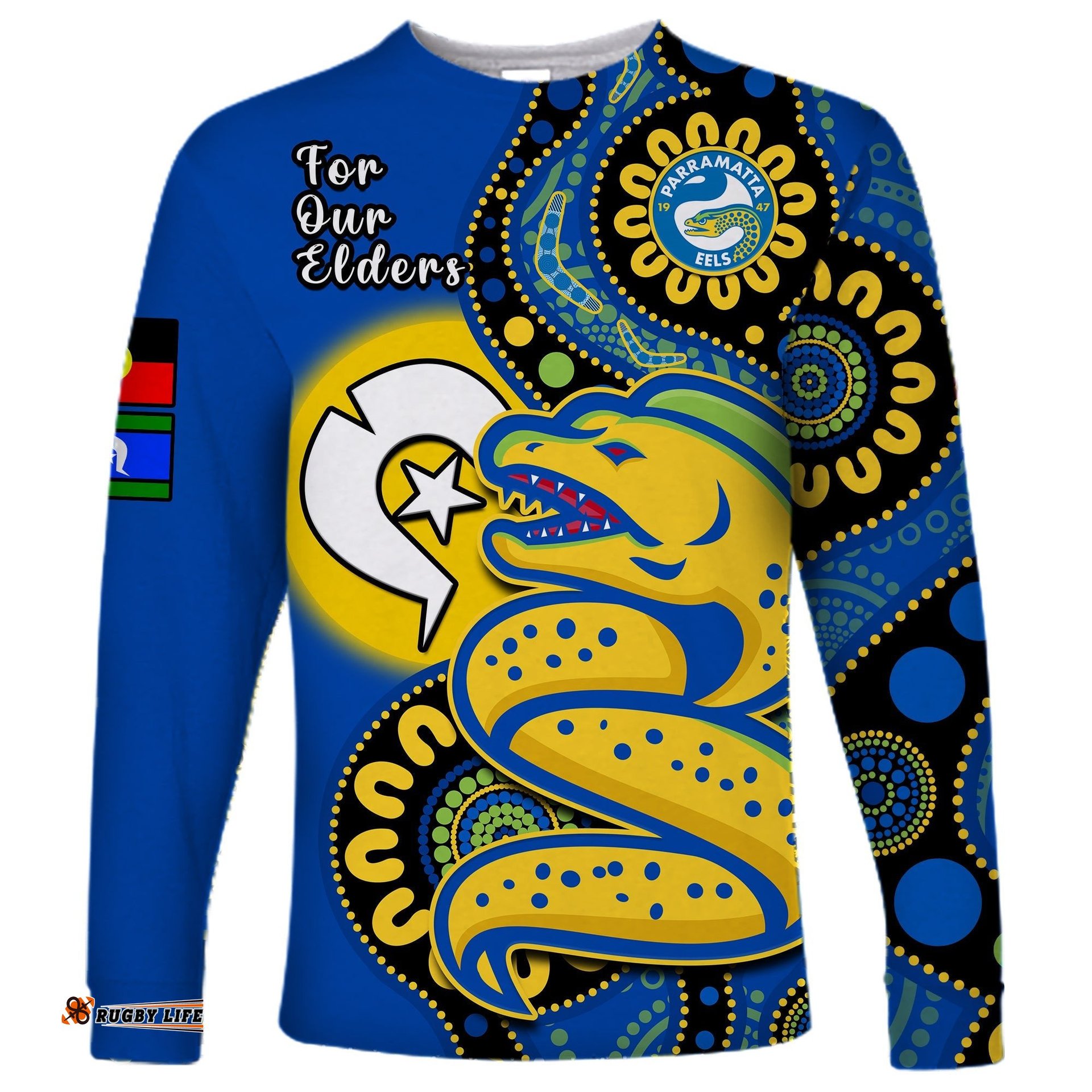 Eels Rugby NAIDOC Long Sleeve T-shirt For Our Elders Aboriginal